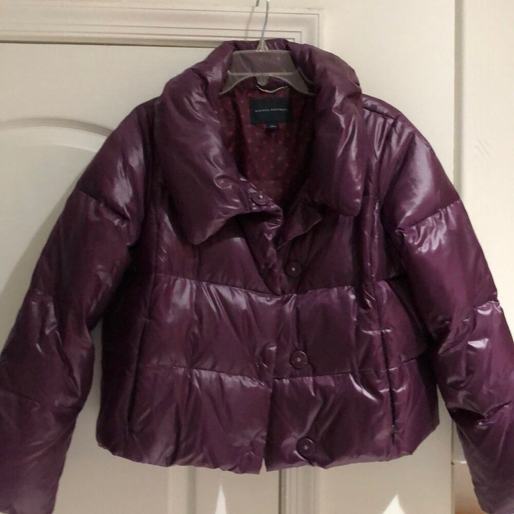 Banana republic L Purple down puffer worn once